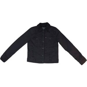 Levi's Sherpa Lined Trucker Jacket Men's Small Black Denim Casual Streetwear